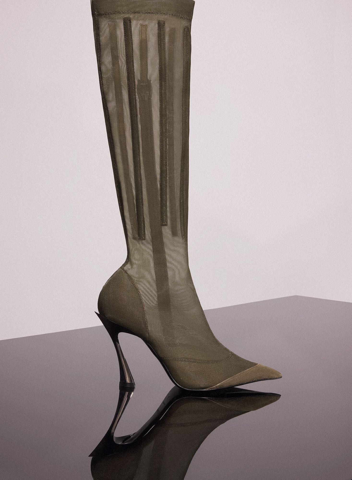 TAN BONED MESH FANG 95 BOOTS