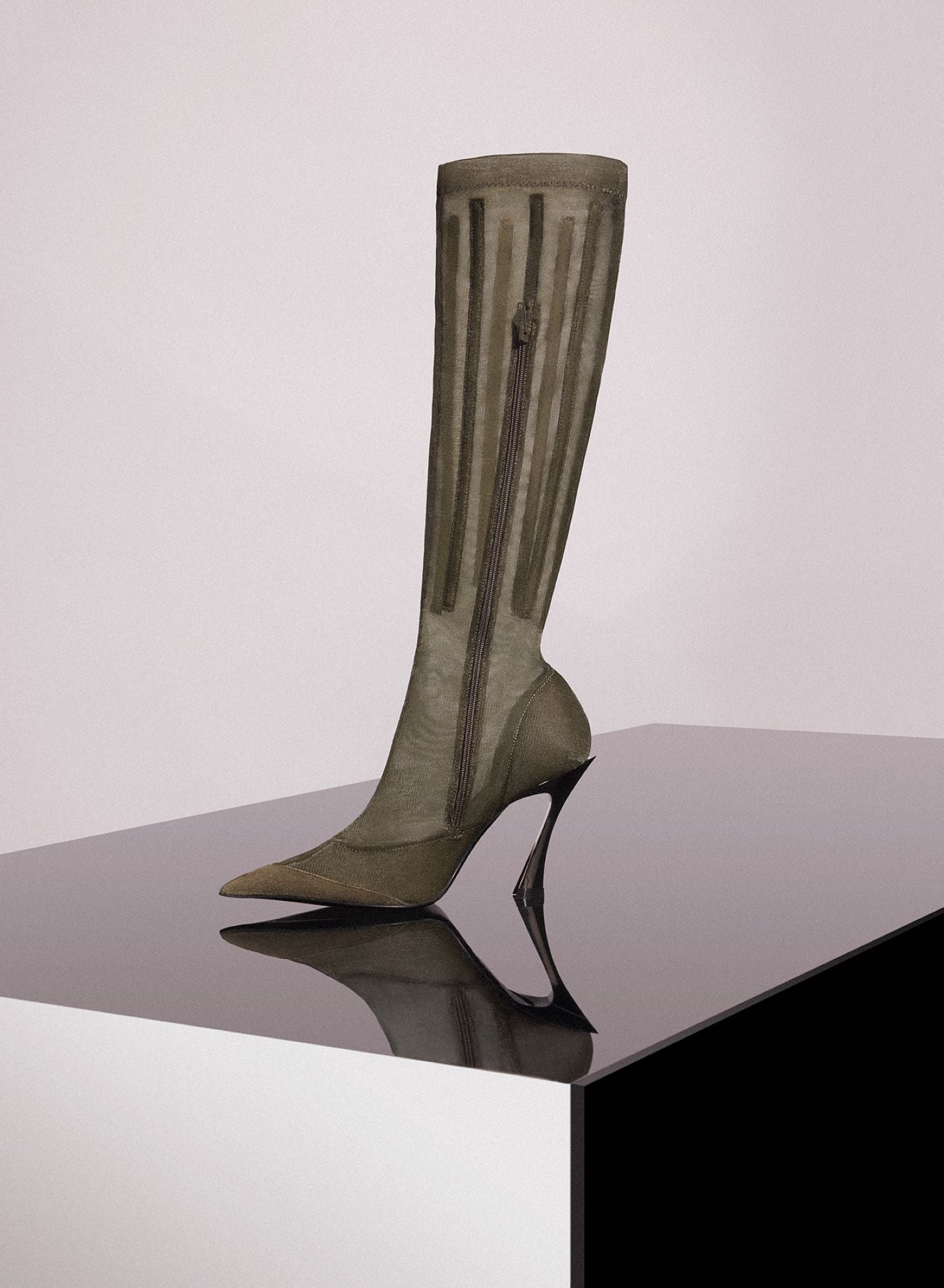 TAN BONED MESH FANG 95 BOOTS