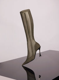 TAN BONED MESH FANG 95 BOOTS