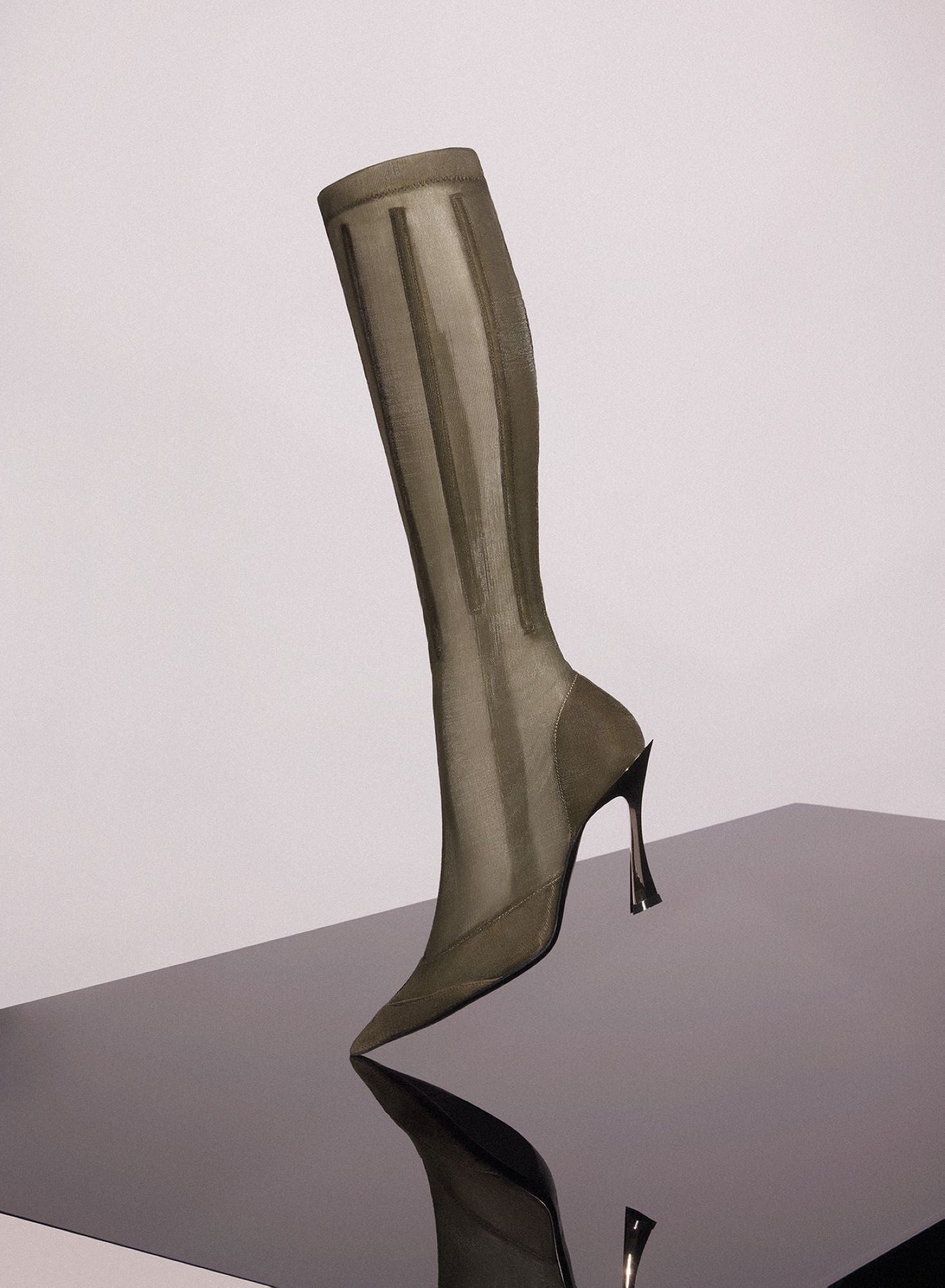 TAN BONED MESH FANG 95 BOOTS