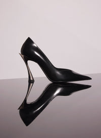 BLACK LEATHER CLASSIC FANG 95 PUMP