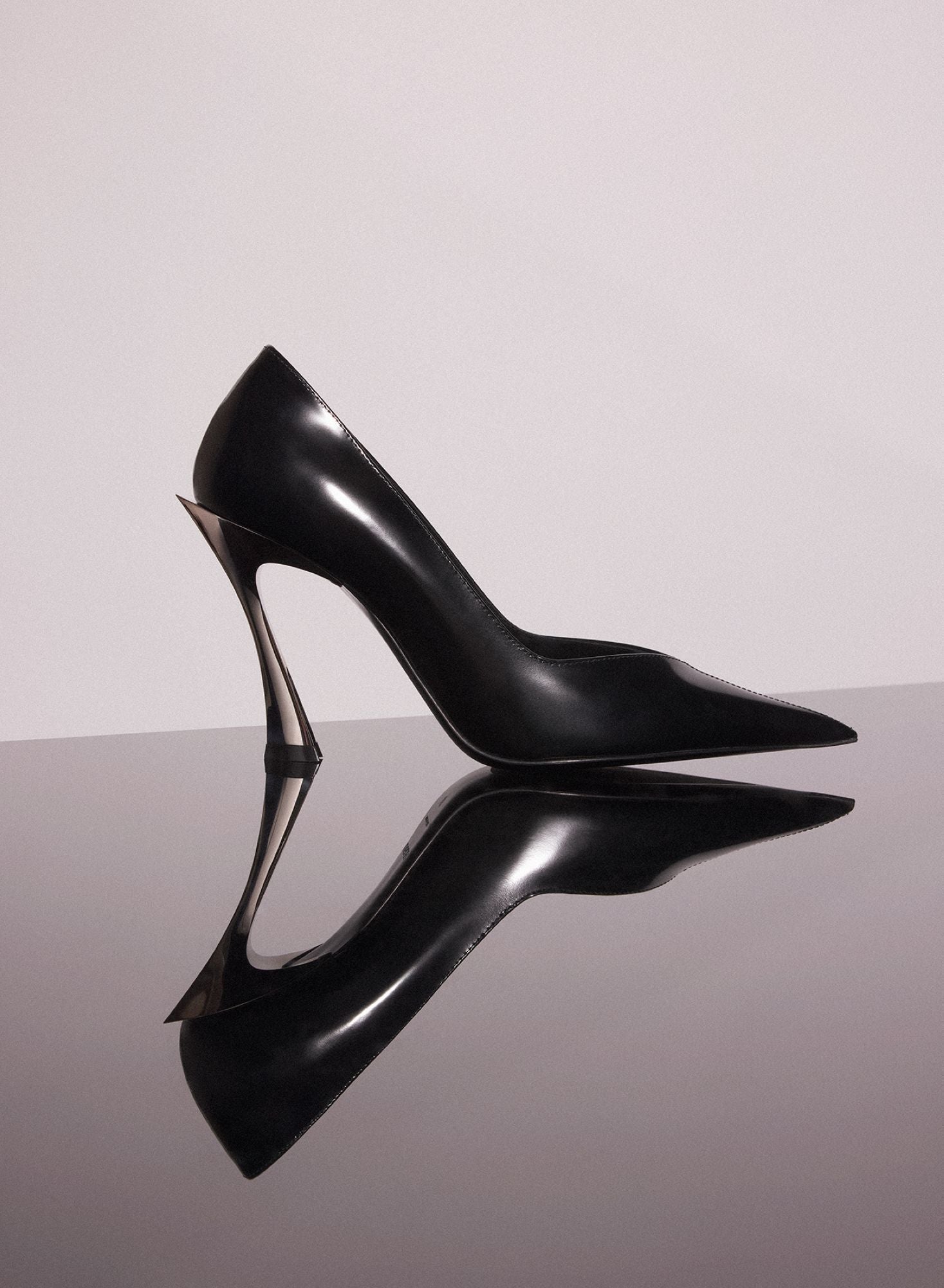 BLACK LEATHER CLASSIC FANG 95 PUMP