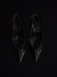 BLACK LEATHER CLASSIC FANG 95 PUMP