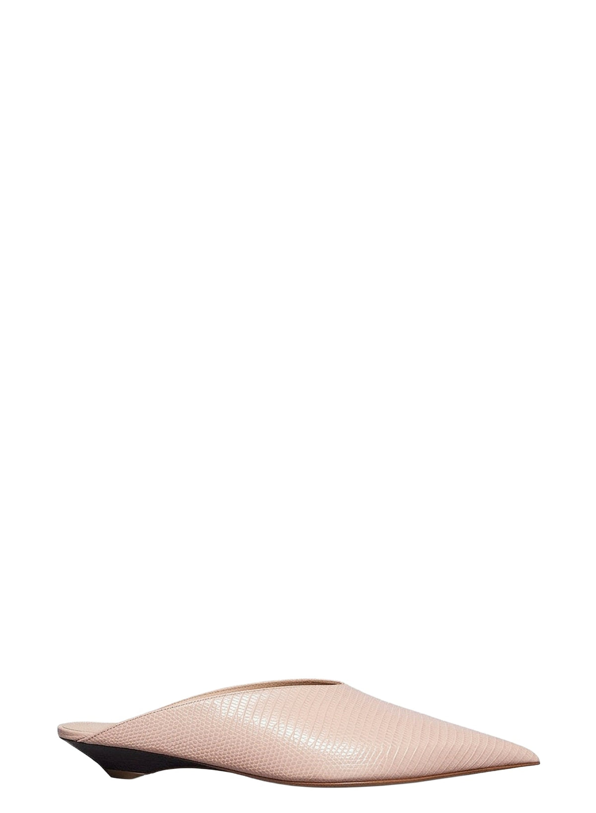 LEATHER CEMENT PINK // cement pink leather fang flat mules