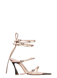 LEATHER CEMENT PINK // strappy cement pink leather fang 95 sandals