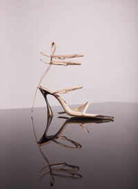 STRAPPY CEMENT PINK LEATHER FANG 95 SANDALS