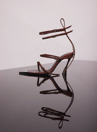 STRAPPY CEMENT PINK LEATHER FANG 95 SANDALS