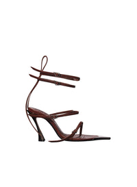 LEATHER DARK BROWN // strappy brown leather fang 95 sandals