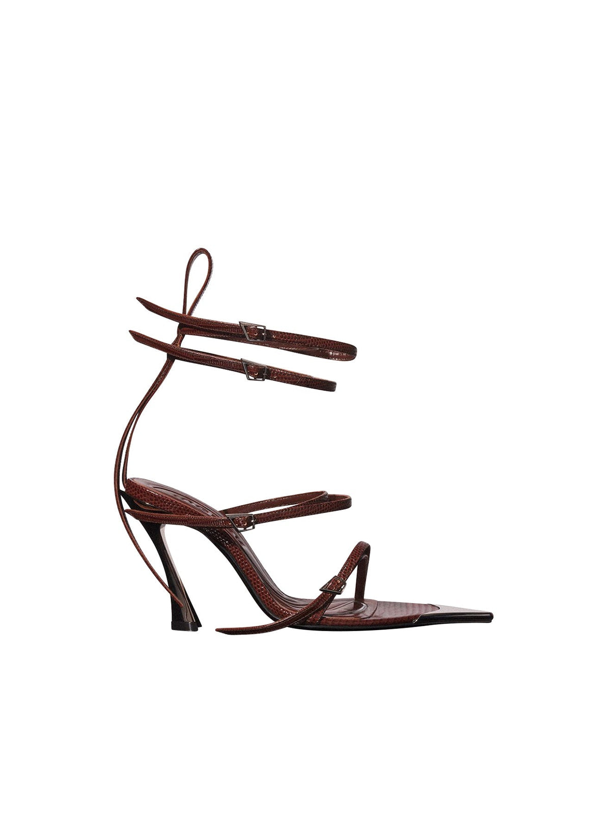 LEATHER DARK BROWN // strappy brown leather fang 95 sandals