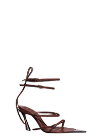 LEATHER DARK BROWN // strappy brown leather fang 95 sandals