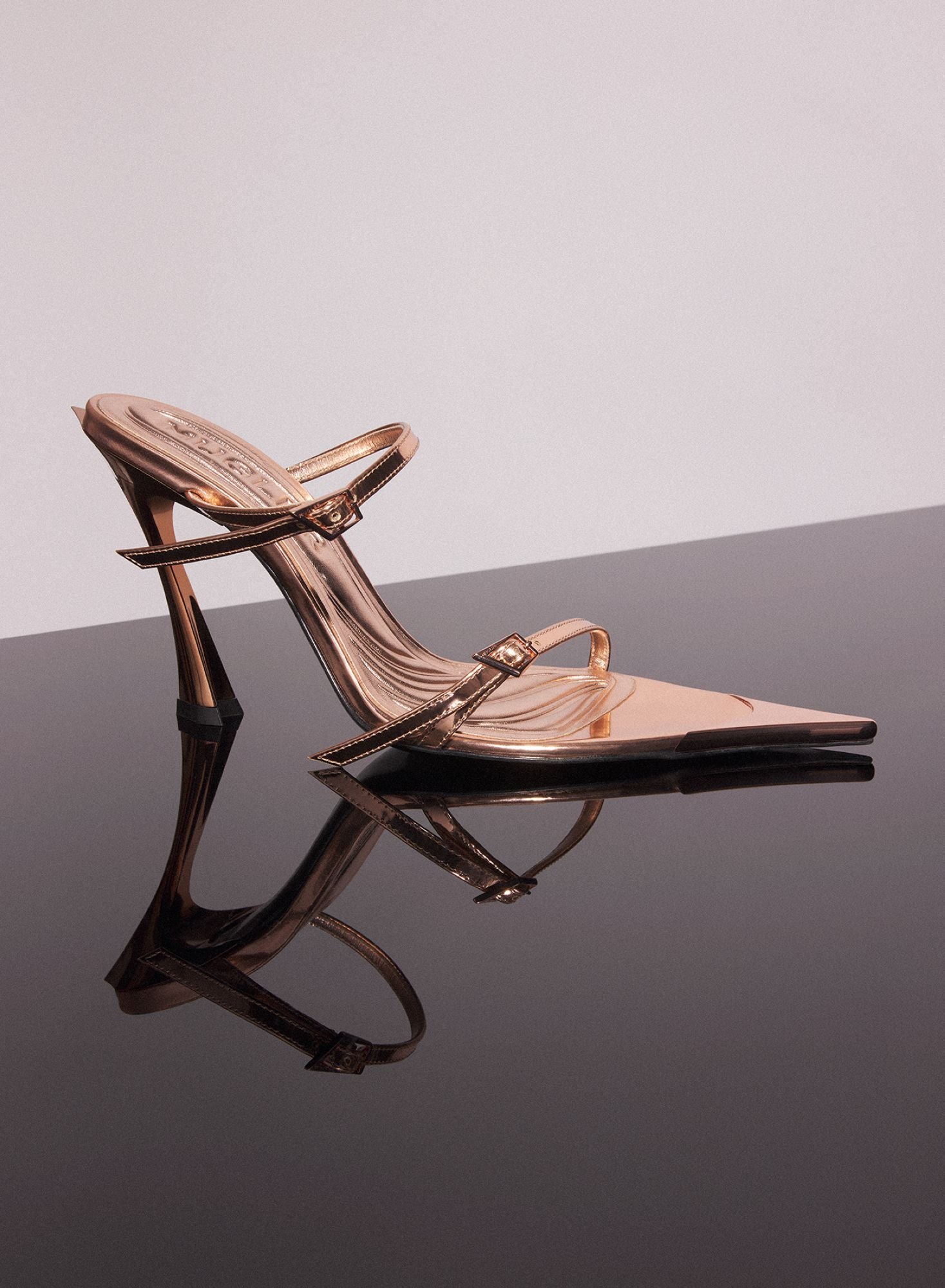 COPPER LEATHER FANG 95 SANDALS