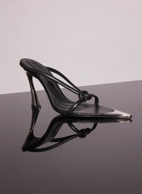 NUDE LEATHER KNOTTED FANG 95 SANDALS