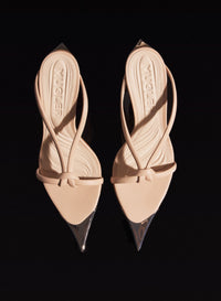 NUDE LEATHER KNOTTED FANG 95 SANDALS