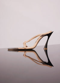 NUDE LEATHER KNOTTED FANG 95 SANDALS