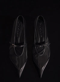 BLACK MESH FANG BALLERINA
