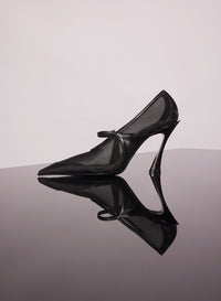 BLACK MESH FANG 95 PUMP WITH STRAP