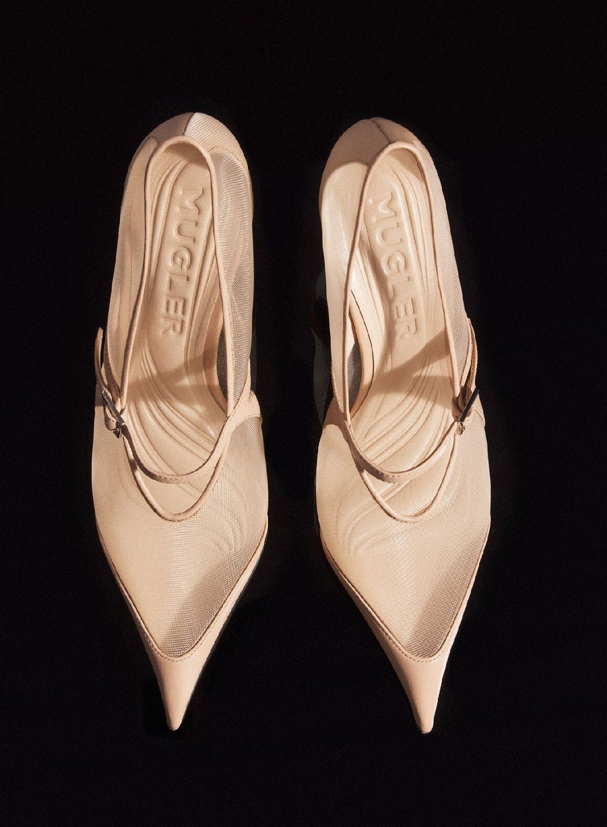 NUDE // nude mesh fang 95 pump with strap