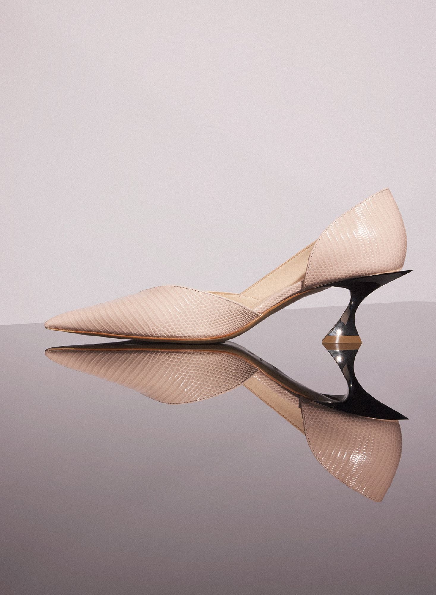 CEMENT PINK LEATHER FANG 55 PUMP