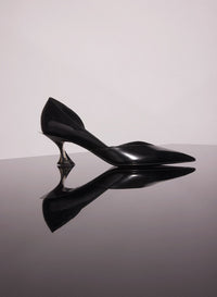 BLACK LEATHER FANG 55 PUMP
