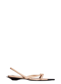 NUDE // nude leather knotted flat sandals