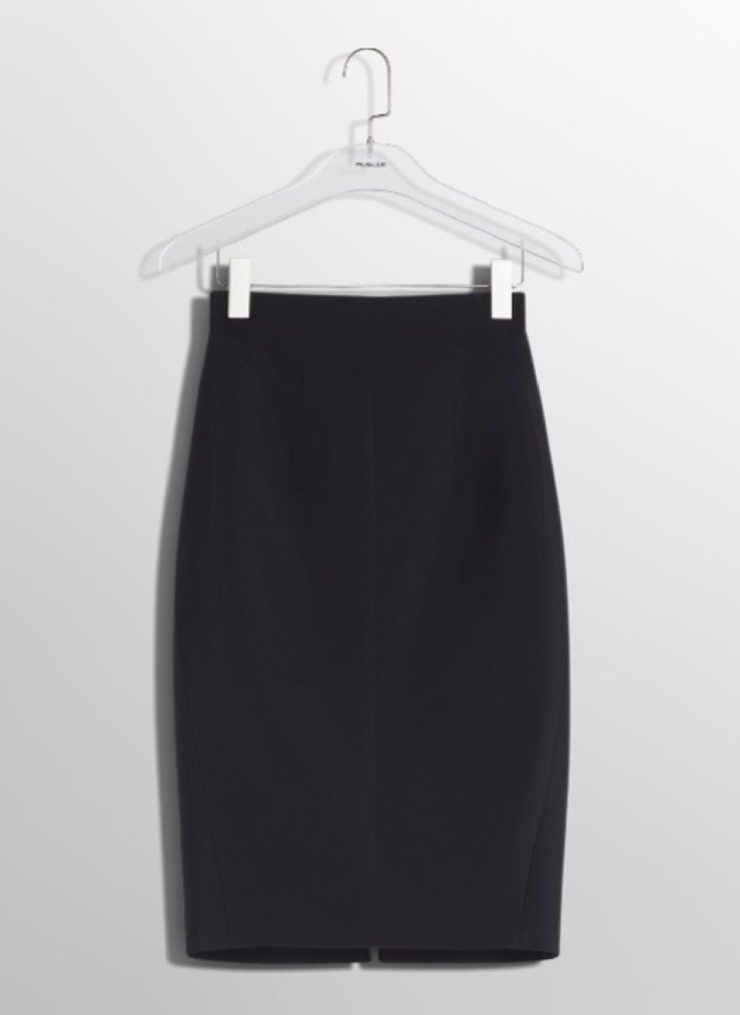 BLACK BUCKLED TAILORED SKIRT