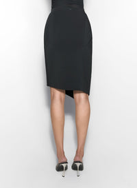 WHITE ASYMETRICAL PIERCED SKIRT