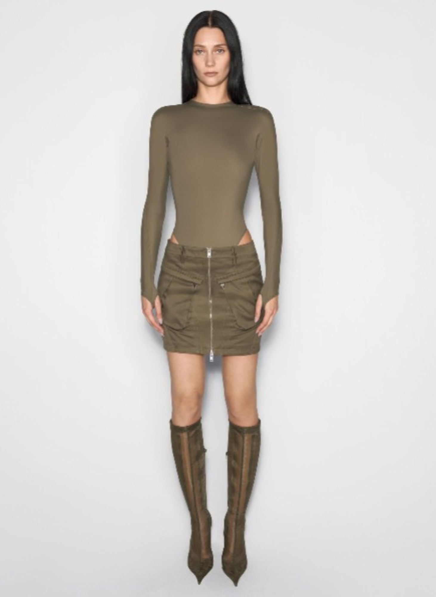 BLACK CARGO SKIRT