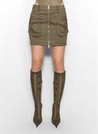KAKI // kaki cargo skirt