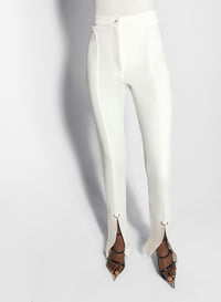 WHITE PIERCED PANTS