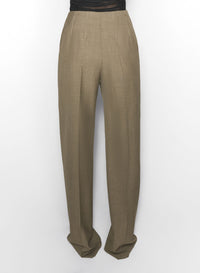 KHAKI CORSET TAILORED TROUSERS