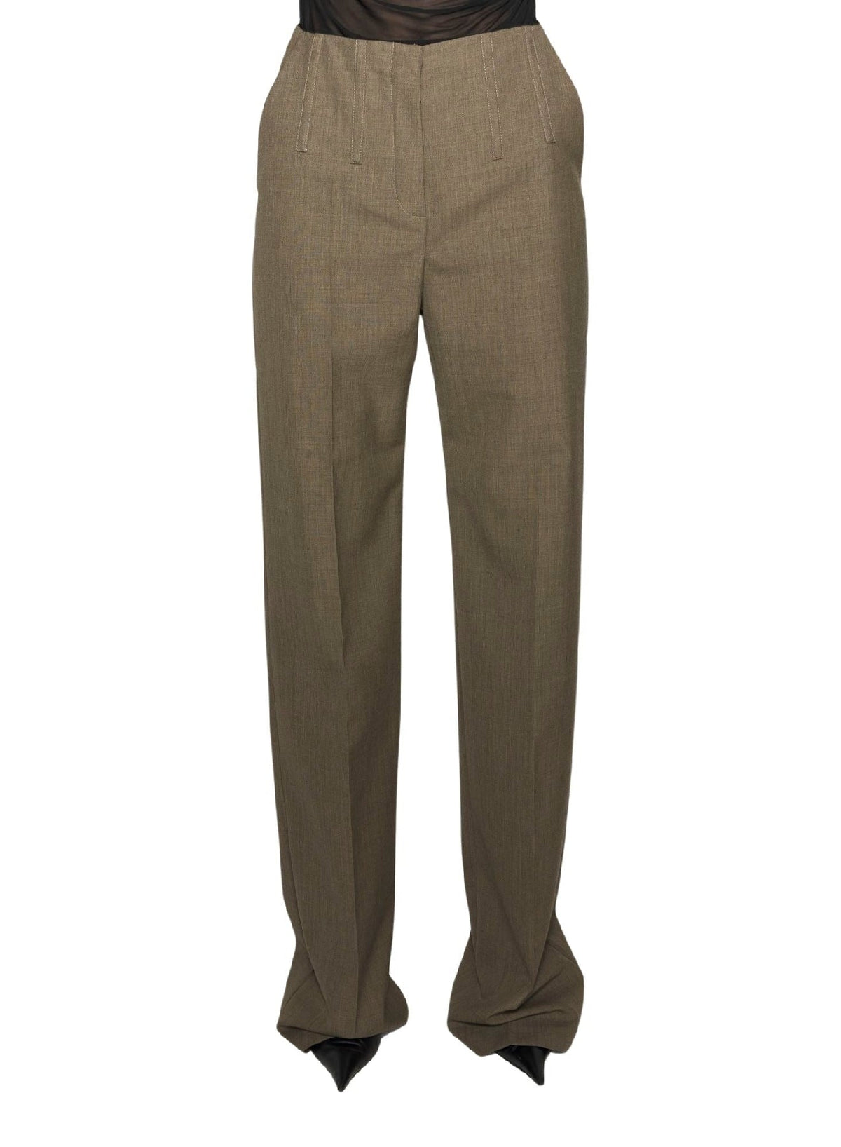 KAKI // khaki corset tailored trousers
