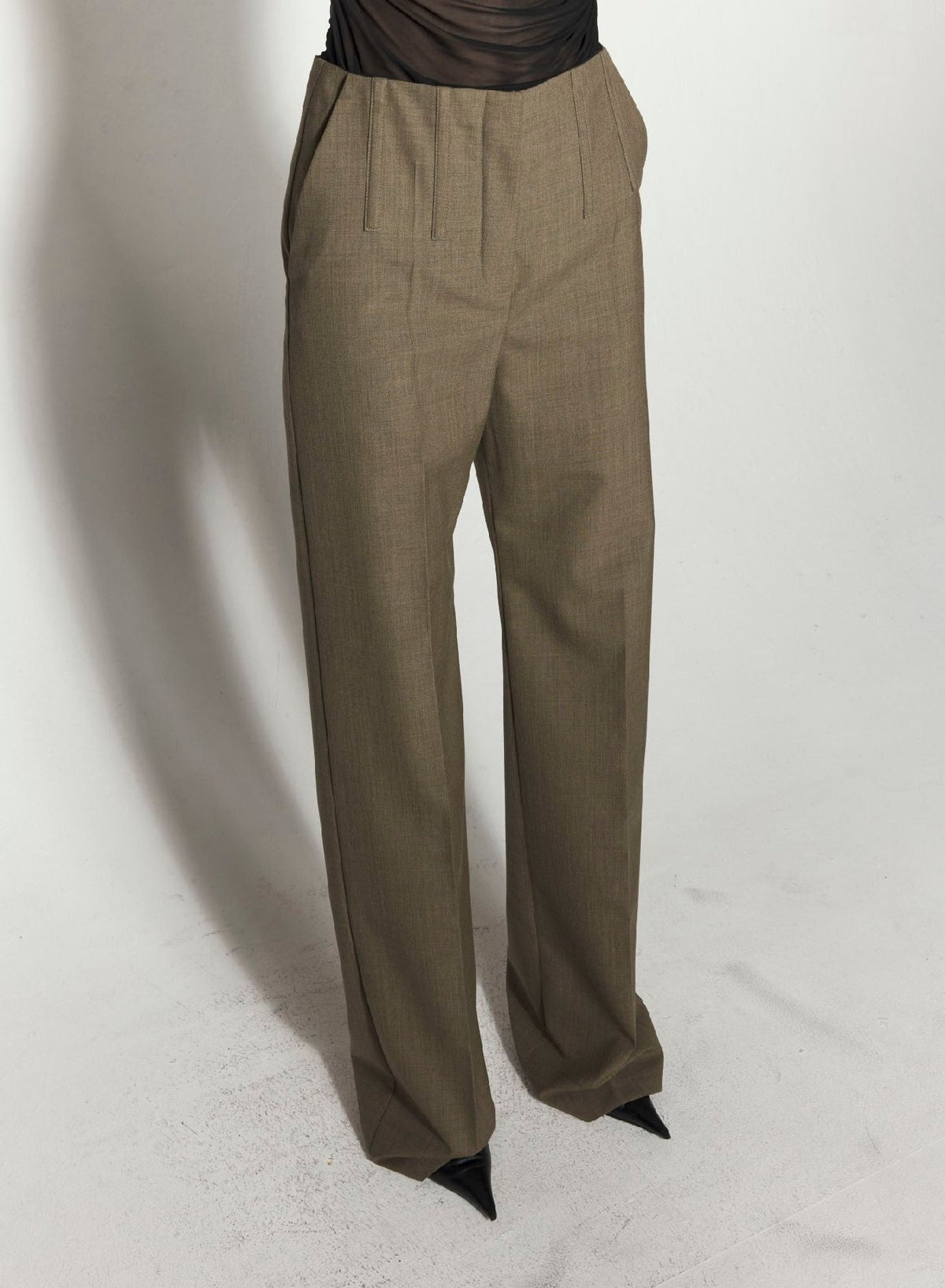 KAKI // khaki corset tailored trousers