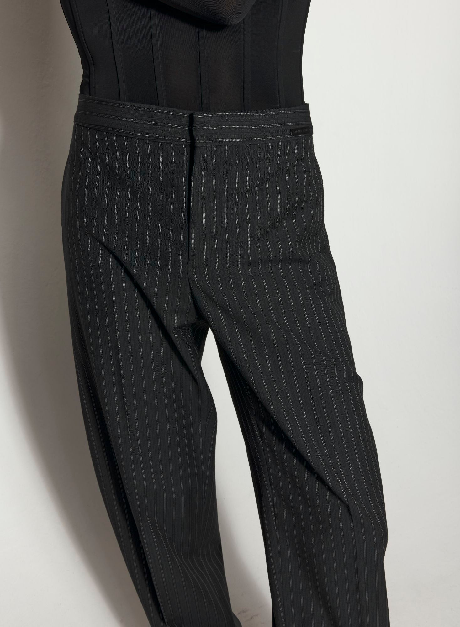 PINSTRIPE LACED UP TAILORING TROUSERS