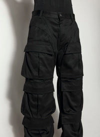 BLACK CARGO PANTS