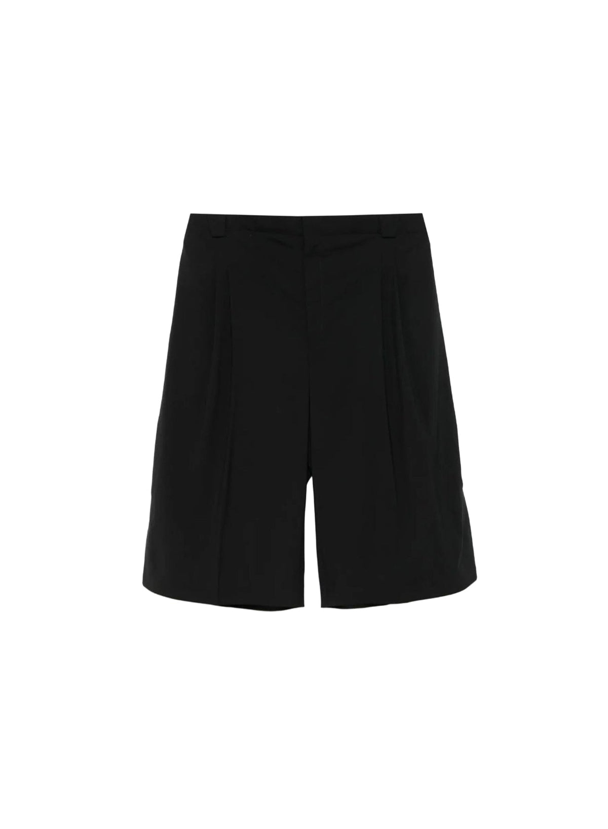 BLACK // black pierced tailored shorts