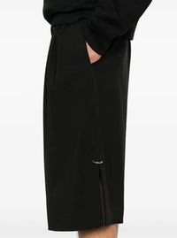 BLACK // black pierced tailored shorts