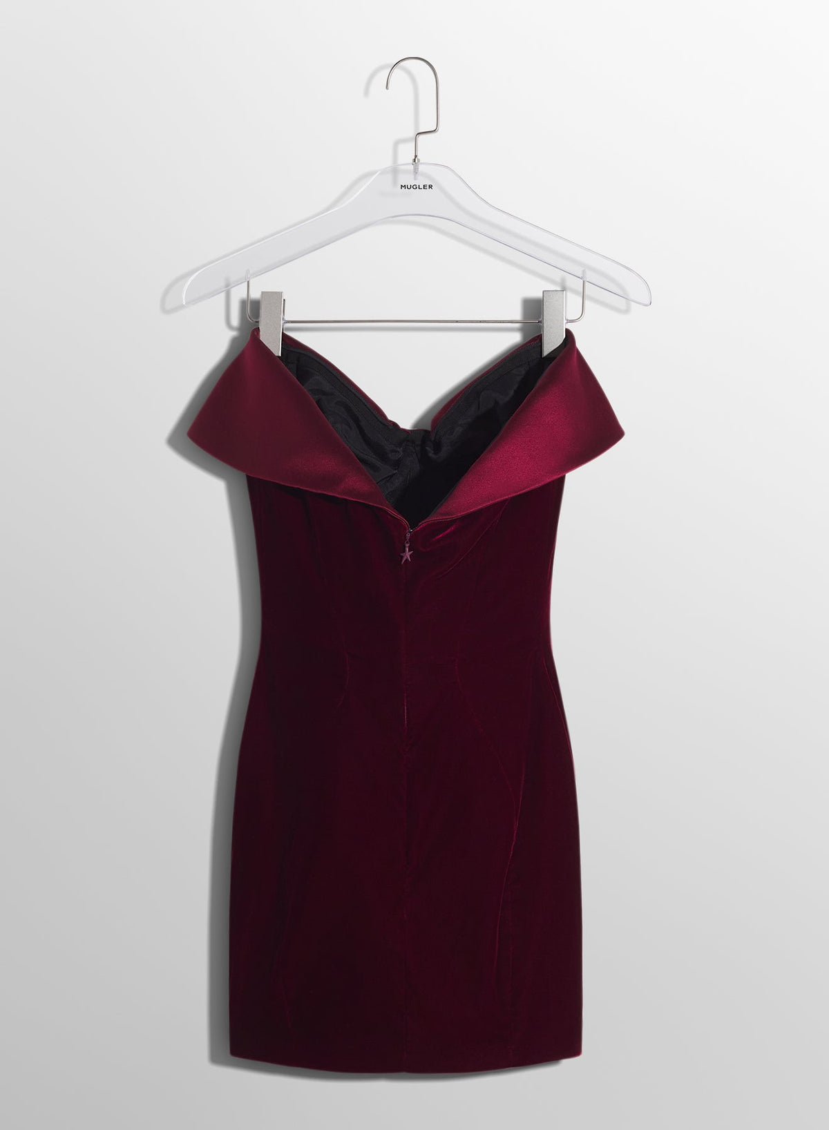 BLOOD RED // blood red satin and velvet mini dress