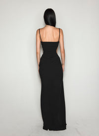 ILLUSION CUT-OUT DRAPED GOWN