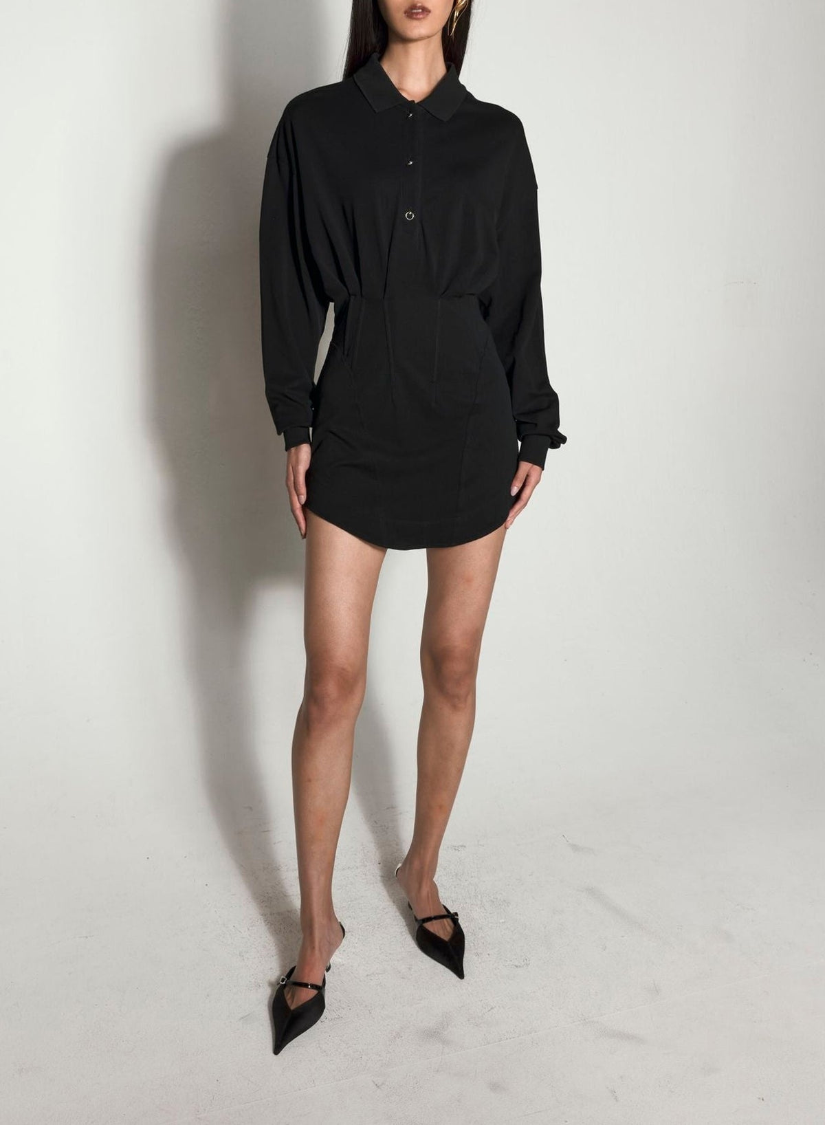 Robe polo corsetée - Black