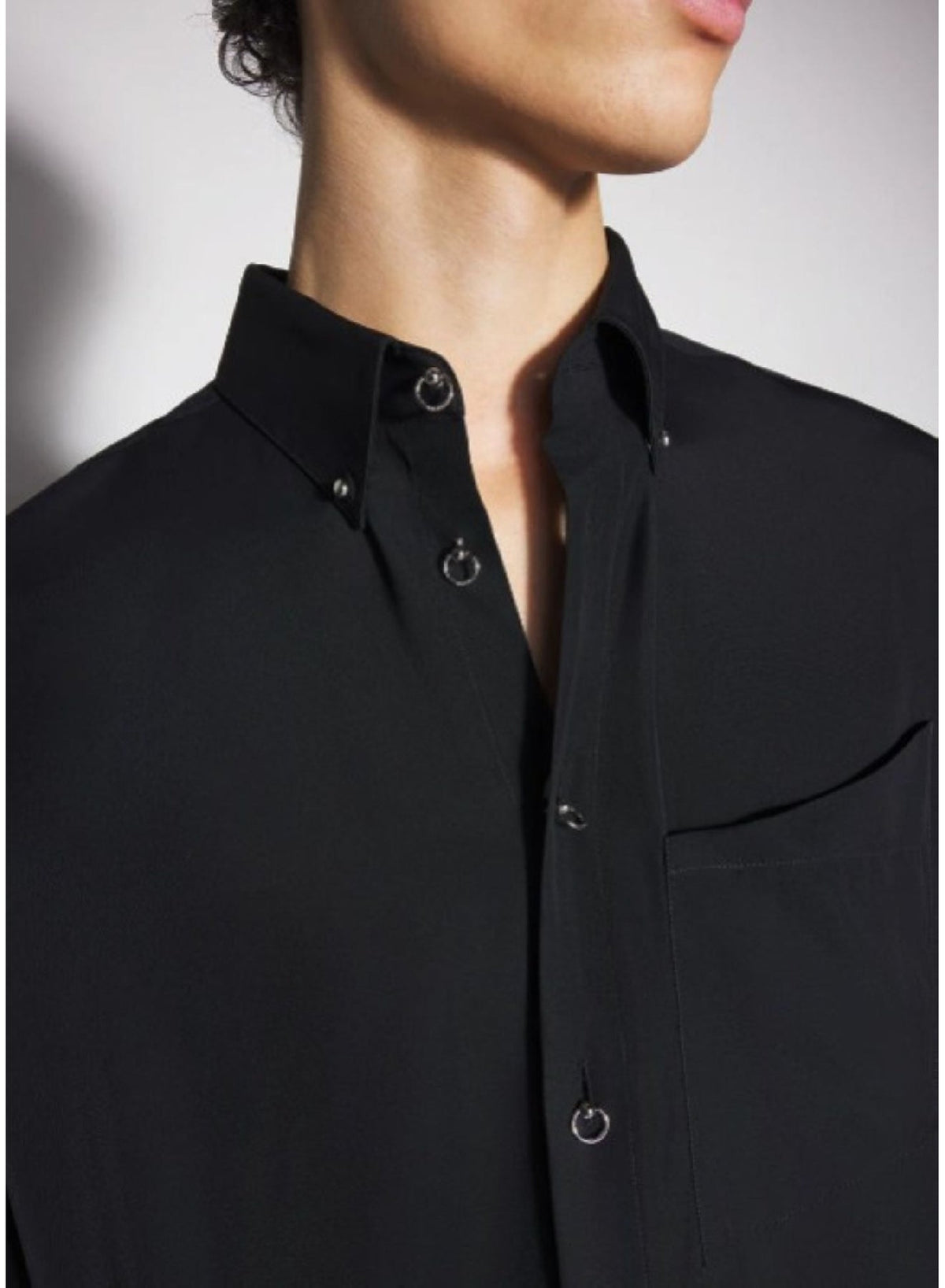 BLACK // black pierced shirt
