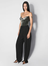 SILVER VELVET BUSTIER