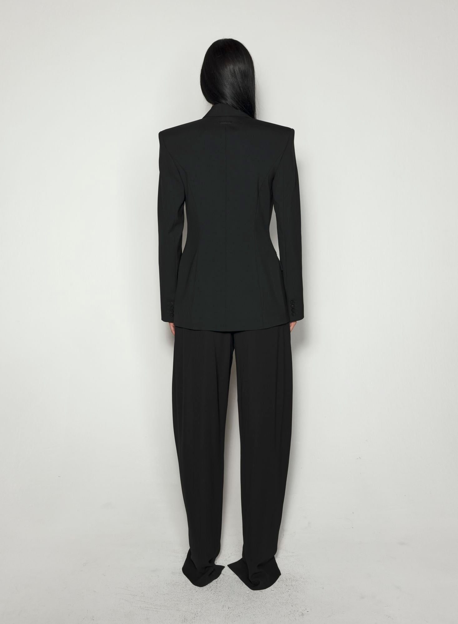 BLACK PIERCED TAILORED JACKET