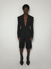 BLACK LACED UP TAILORED JACKET