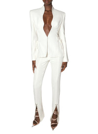 SNOW // white laced-up jacket