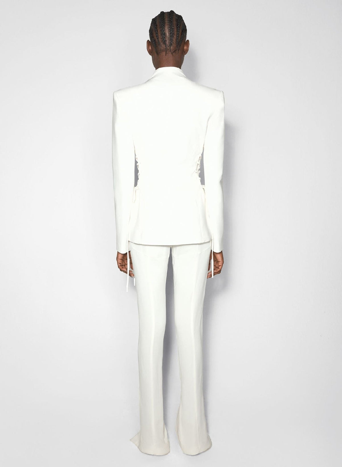 SNOW // white laced-up jacket