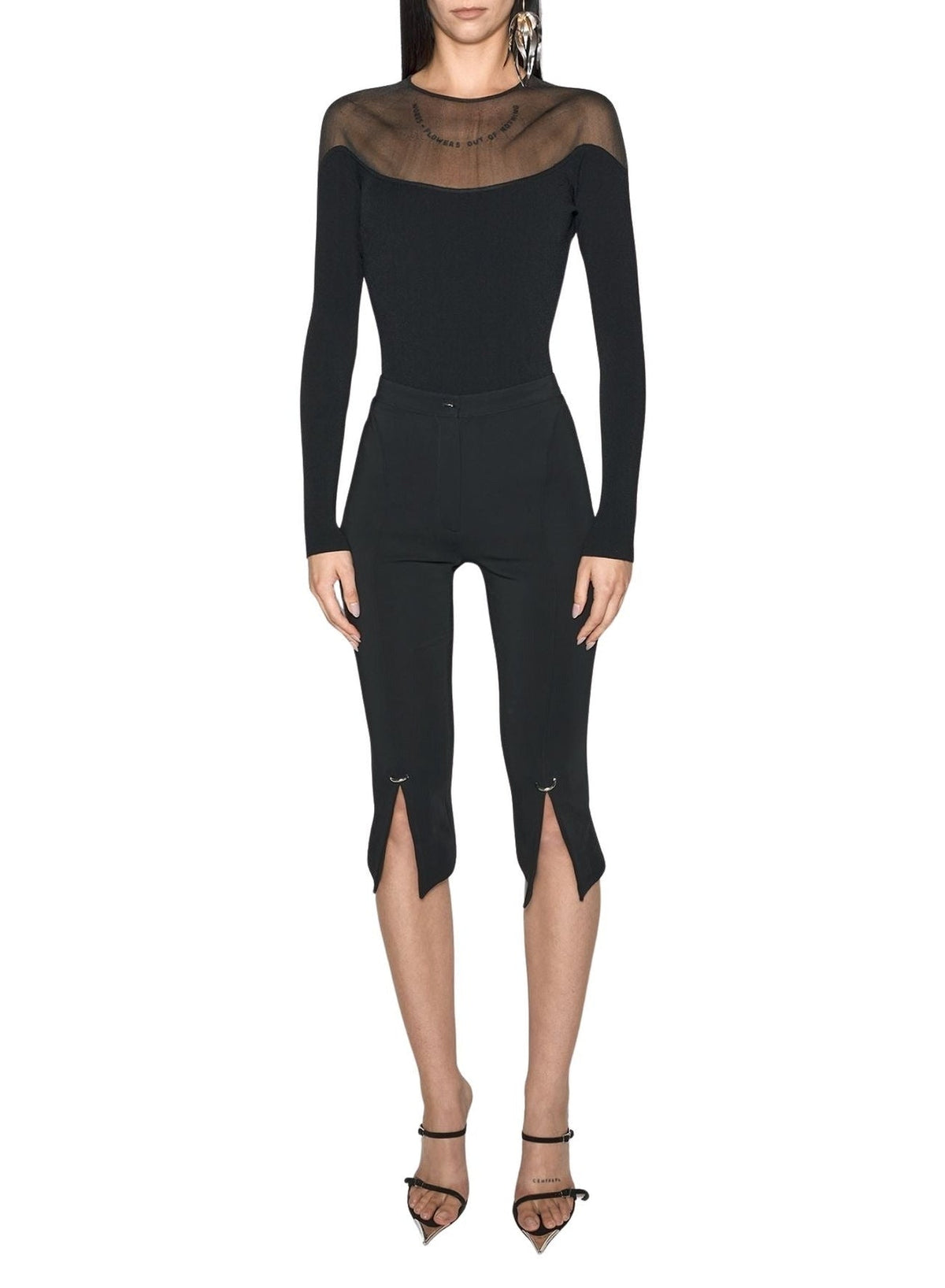BLACK // black illusion knit bodysuit