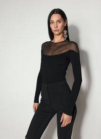 BLACK ILLUSION KNIT BODYSUIT