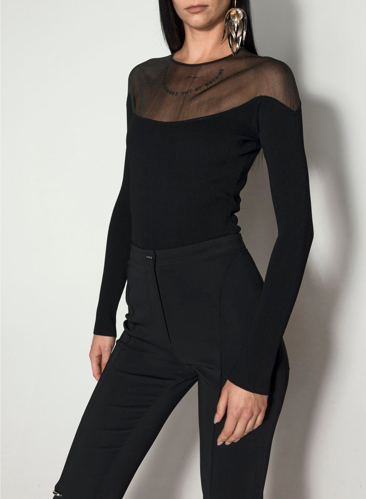 BLACK // black illusion knit bodysuit