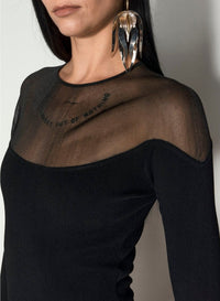 BLACK // black illusion knit bodysuit