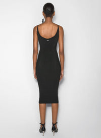 BLACK // black scultping knit dress